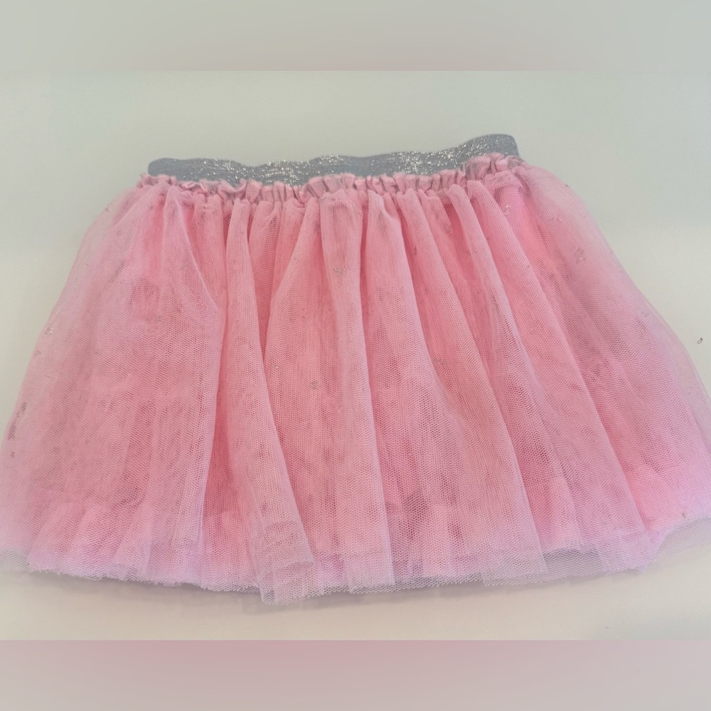 NWOT Beautees overlay tulle skirt w/silver waist band attached shorts - Pink -5